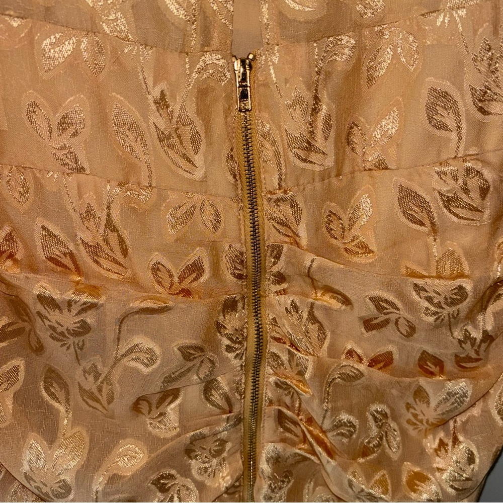 Graduation Dress Gold Floral Mini Dress Size 8 New with Tags - Picture 10 of 11